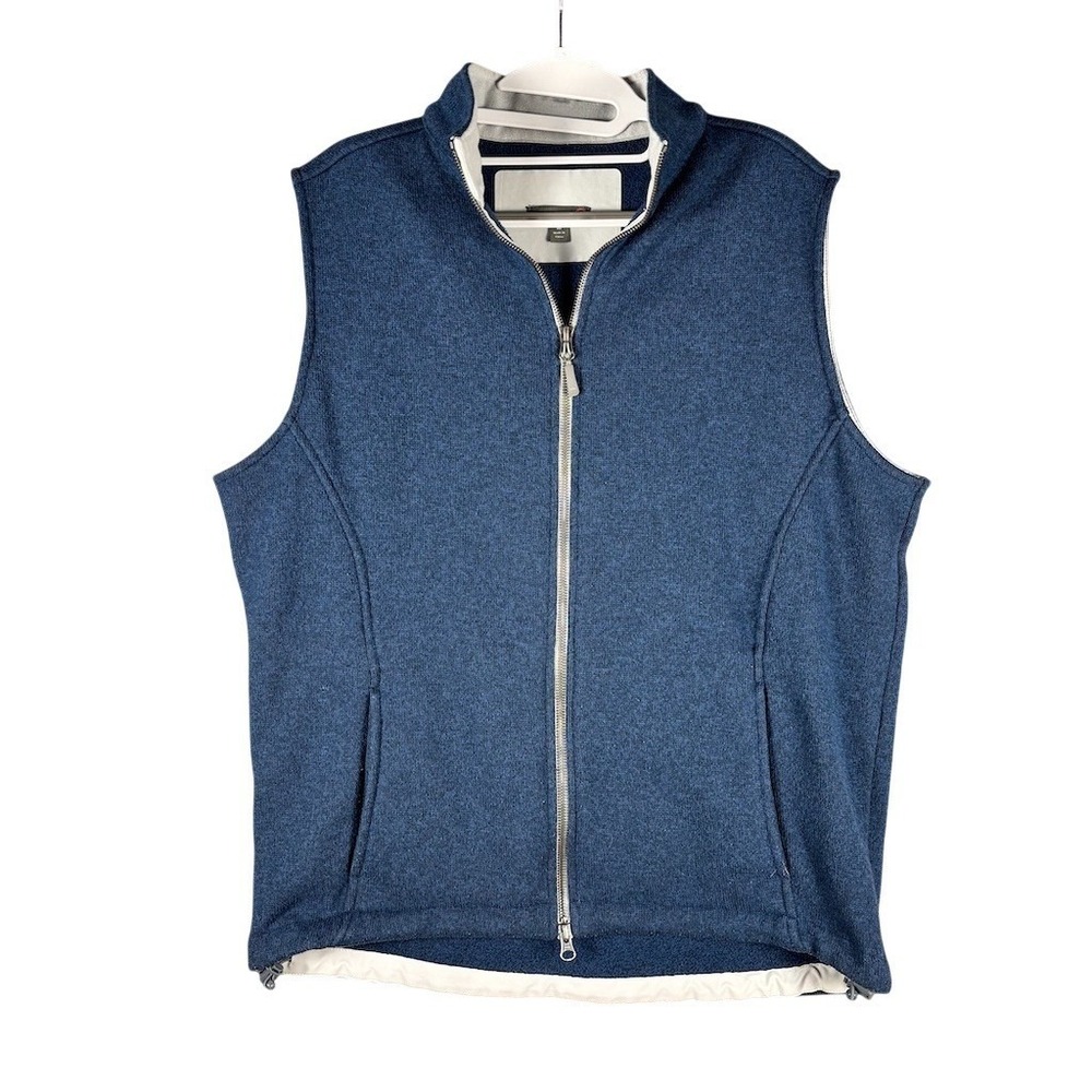 Peter Millar Crown Sport Vest Men's M Heathered Blue‎ Full Zip Golf Outdoor